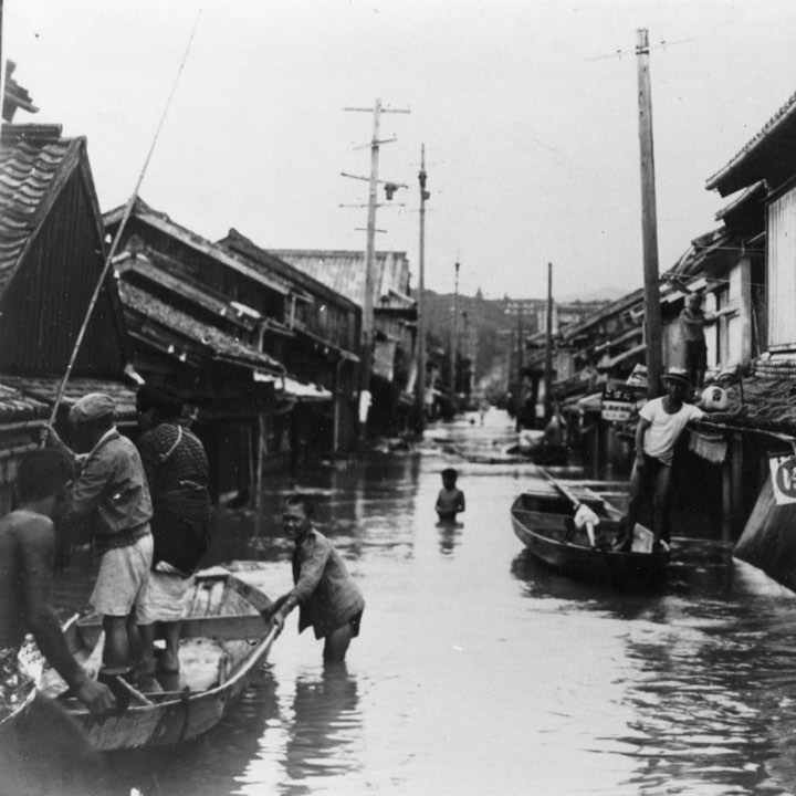 京町水害の古写真の場所の写真